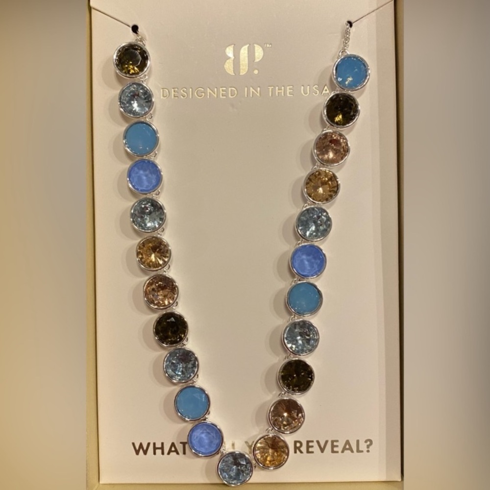 Chic Blue and Brown Stone Necklace